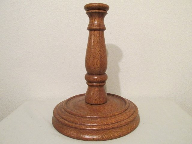 SONS OF AMERICAN REVOLUTION OAK CANDLESTICK: OAK CANDLE STICK HOLDER PRESENTED TO SONS OF AMERICAN REVOLUTION IN 1926. Very NICE see pictures