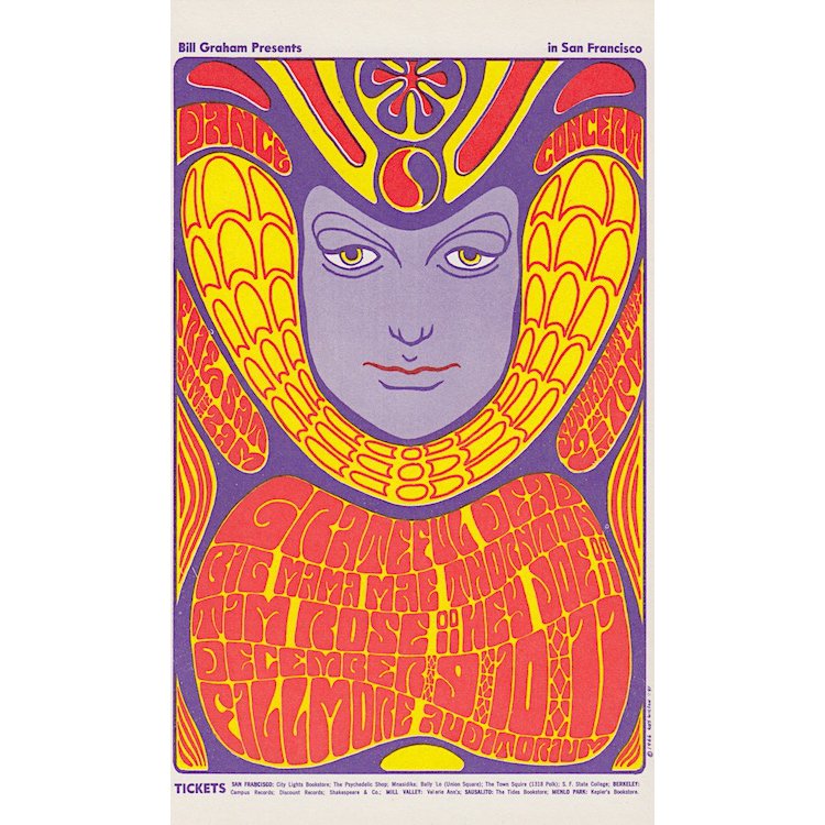 Grateful Dead - 1966 Fillmore Concert Postcard/Handbill (1 of 1)