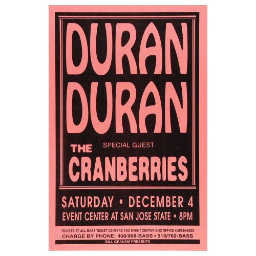 Duran Duran - Bill Graham - 1993 Concert Poster (1 of 1)