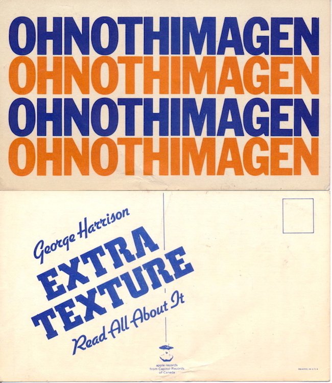 George Harrison - OHNOTHIMAGEN - Promo Postcard (1 of 2)