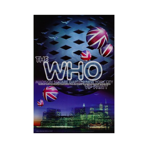 The Who - MSG - 2000 Concert Poster: THE WHO (English Rock Band) Original & Vintage Bill Graham Presents Concert Poster featuring The Who. Venue: Madison Square Garden, New York, New York. Dated: October 3, 2000. Artist: Rex Ray. ©2000