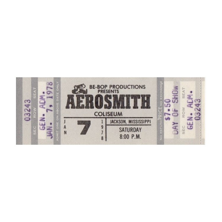 Aerosmith - 1978 Vintage Concert Ticket (1 of 1)