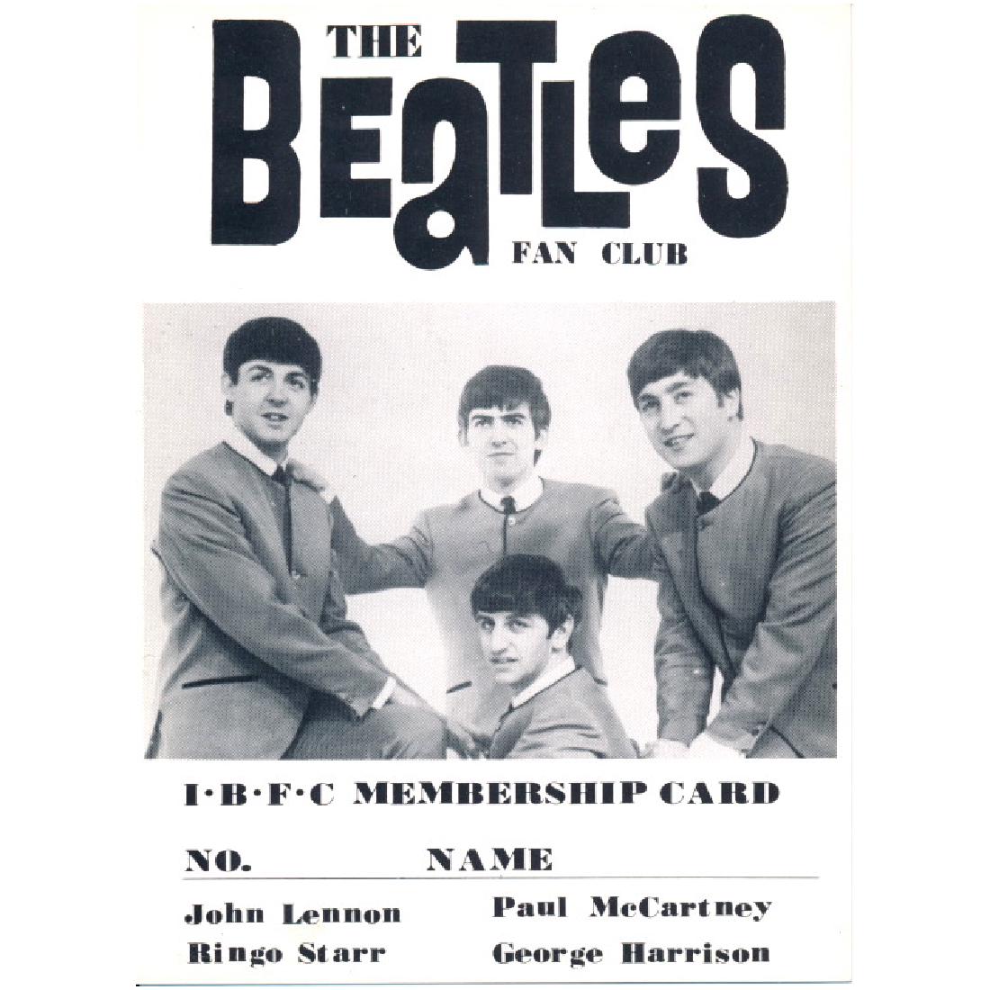 Beatles - 1965 IBFC Fan Club Membership Card (1 of 2)
