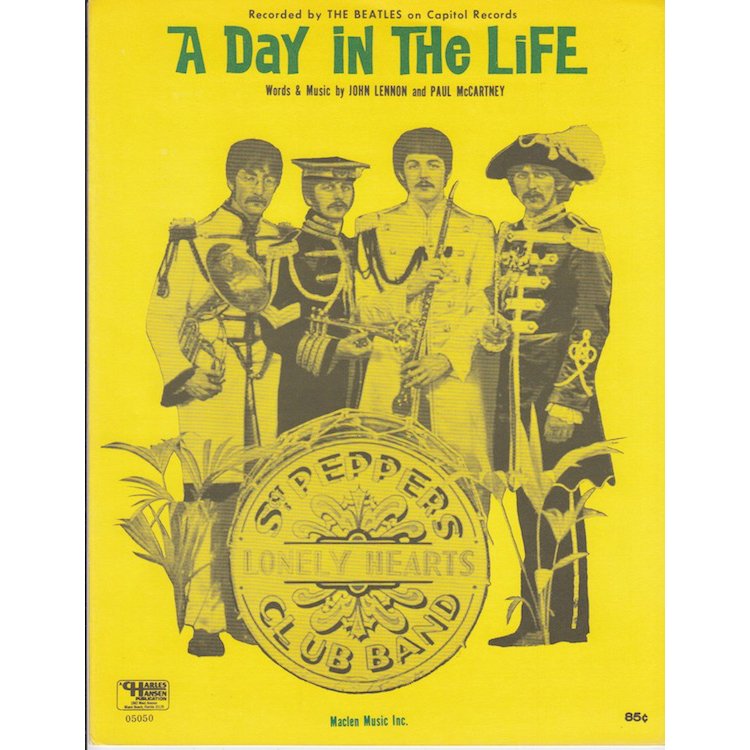 Beatles - A Day in The Life - 1968 Vintage Sheet Music (1 of 1)