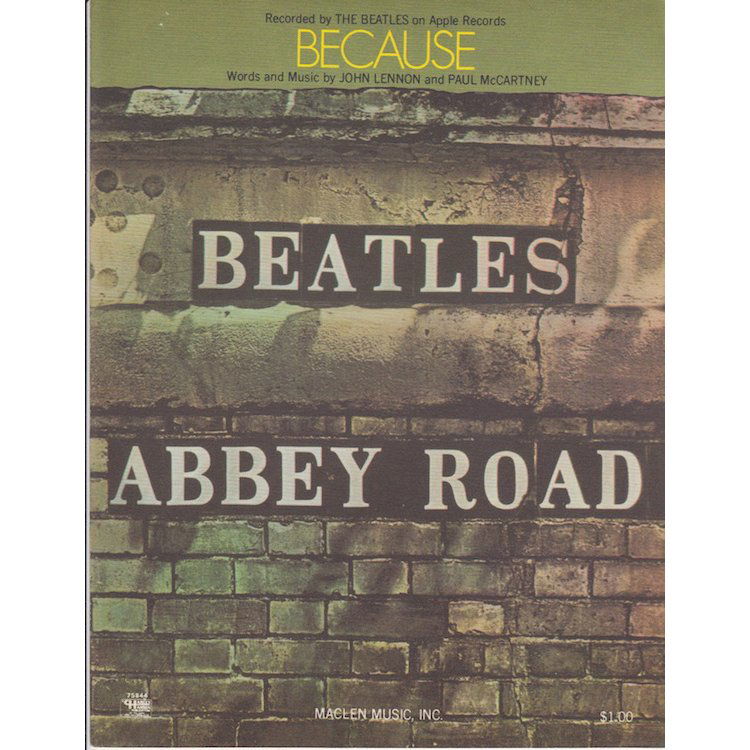 Beatles - Because - 1969 Vintage Sheet Music (1 of 1)