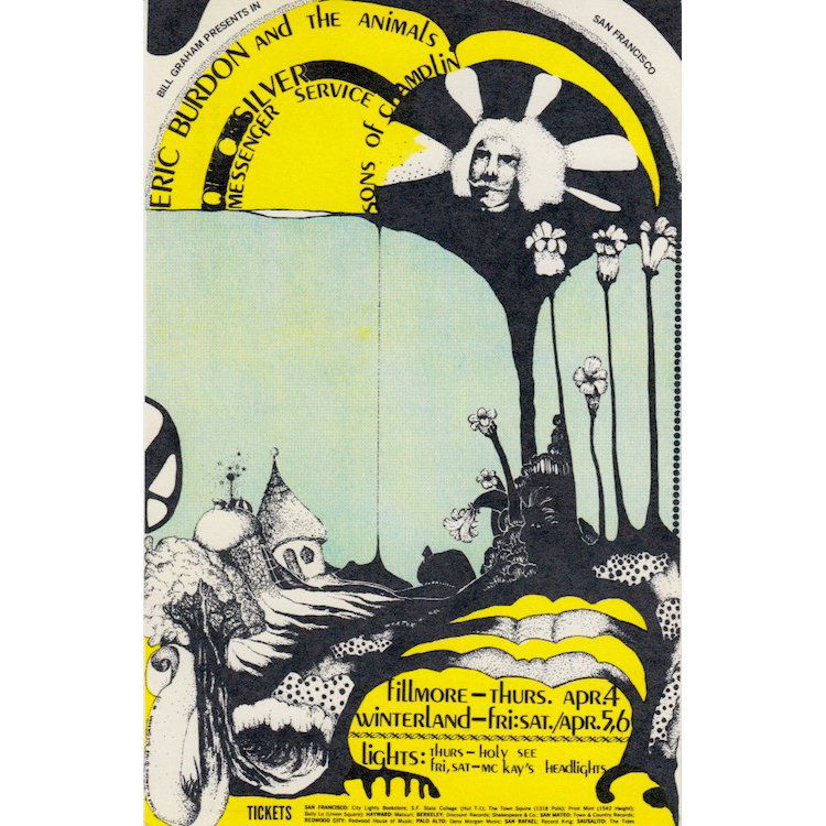 Eric Burdon & The Animals  - 1968 Fillmore Handbill (1 of 1)