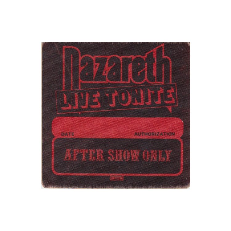 Nazareth - 1981 Backstage Pass: NAZARETH (Scottish Hard Rock Band) Authentic 1981 Nazareth unused After Show Backstage Pass. Manufactured by OTTO. Includes COA. Dimensions: 3.25 inches by 3.25 inches