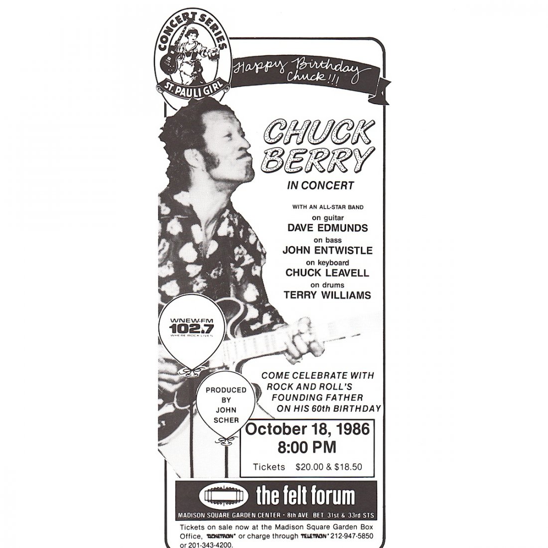 Chuck Berry - 1986 Concert Poster (1 of 1)