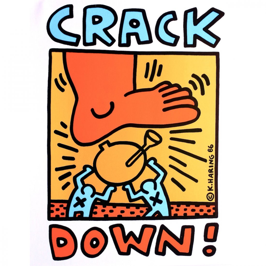 Crack Down - Keith Haring - 1986 Concert Poster (1 of 1)