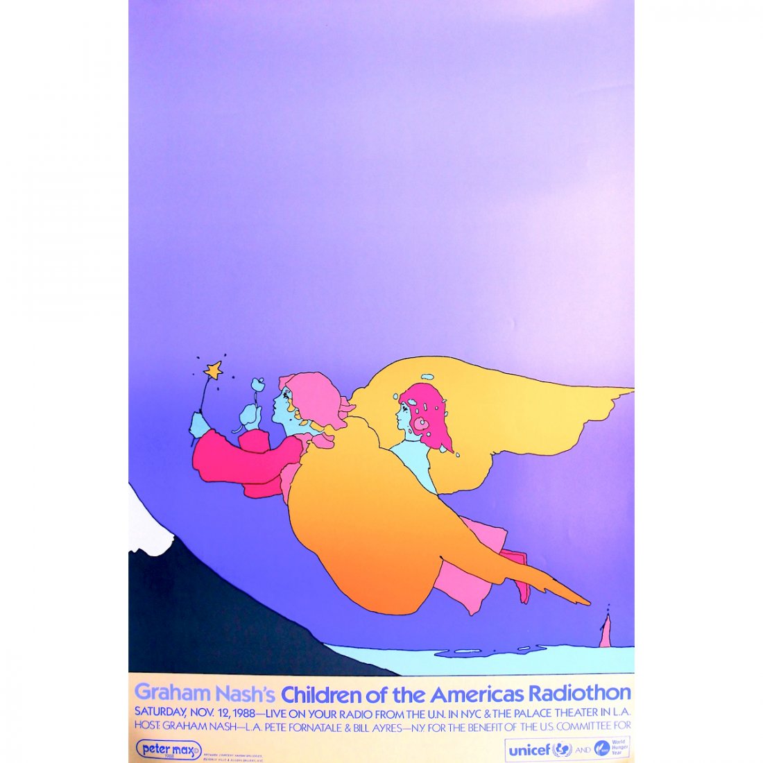 Graham Nash - Peter Max - 1988 Concert Poster (1 of 1)