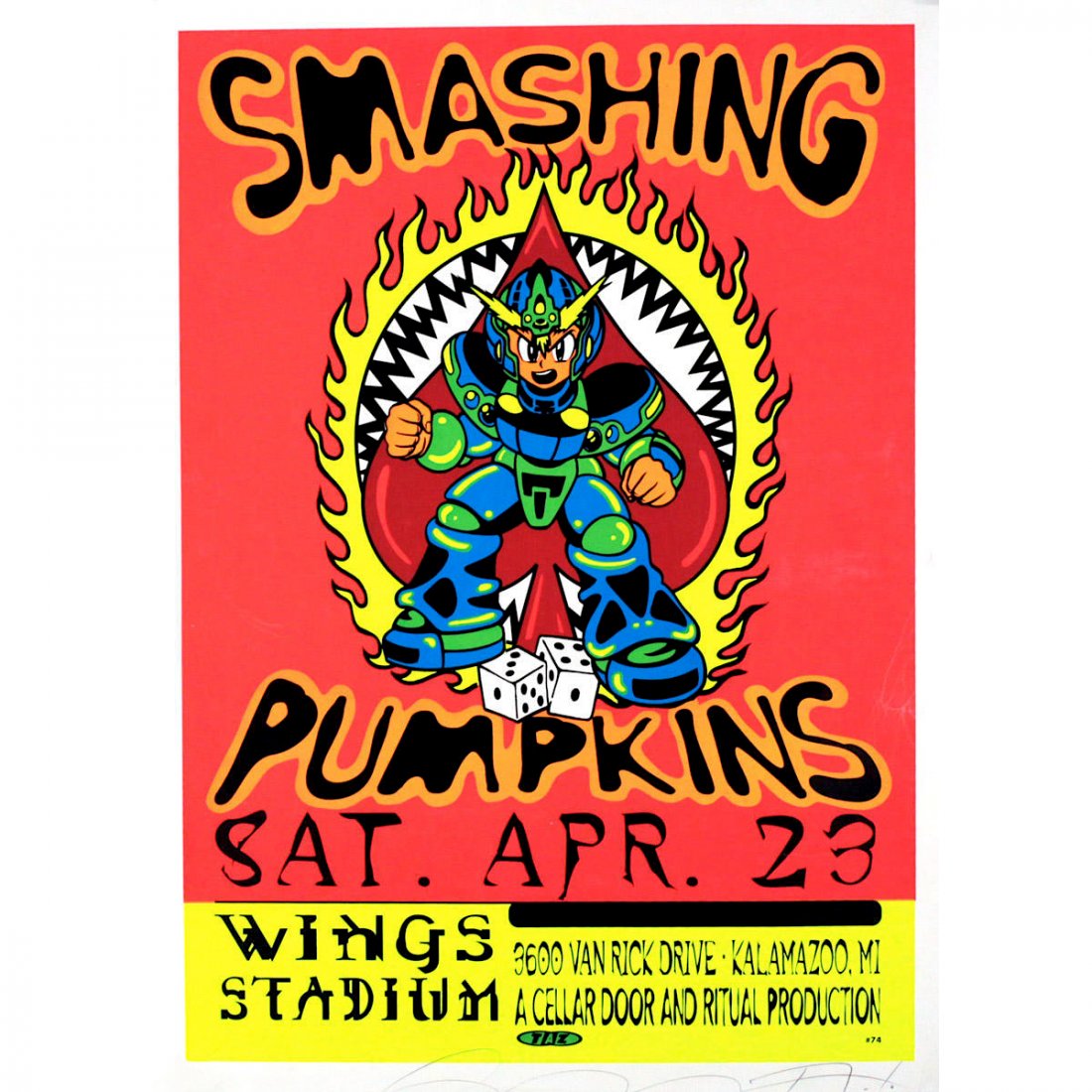 KOZIK Smashing Pumpkins ライブ ポスター Frank Kozik -1996 - Smashing Pumpkins Concert Poster