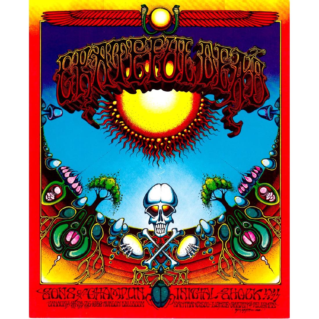 Grateful Dead - 1969 Rick Griffin Handbill: GRATEFUL DEAD (American Rock Band) THE SONS OF CHAMPLIN (American Rock Band) Original & Vintage Bill Graham Presents Concert Handbill featuring The Grateful Dead, The Sons of Champlin and Initial Shoc