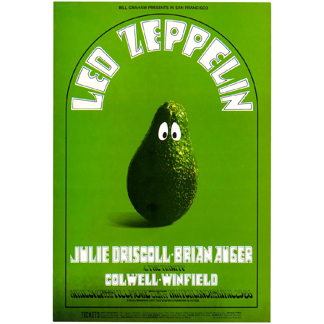 Led Zeppelin - 1969 Fillmore Concert Poster: LED ZEPPELIN (English Rock Band) Original & Vintage Bill Graham Presents Concert Poster featuring Led Zeppelin. This poster is #170-3 in The Bill Graham Series. Venue: Fillmore West, San Francisco, Ca