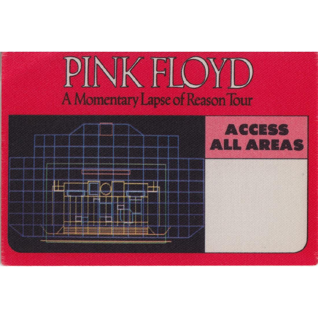 Pink Floyd - A Momentary Lapse of Reason Tour - 1989: PINK FLOYD (English Rock Band) Authentic 1989 Pink Floyd's 'A Momentary Lapse of Reason Tour' unused All Access Backstage Pass. Includes COA. Dimensions: 4.75 inches by 3.25 inches