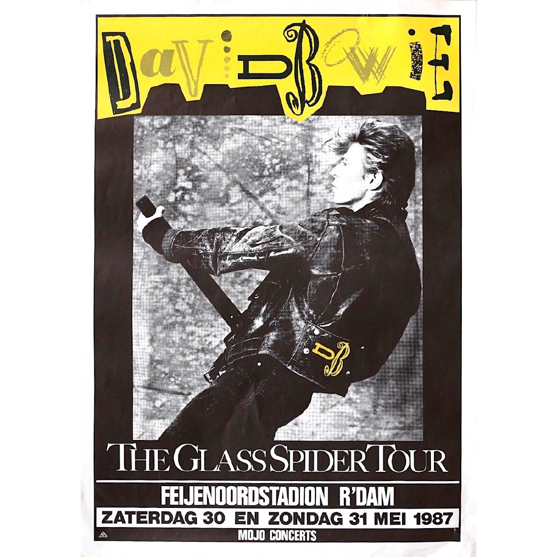 David Bowie - Glass Spider Tour - 1987 Concert Poster: DAVID BOWIE (1947-2016 English Singer-Songwriter and Actor) Original & Vintage 1987 David Bowie 'The Glass Spider Tour' Concert Poster. Venue: Feyenoord Stadion, Rotterdam, Netherlands. Dated: May 30,