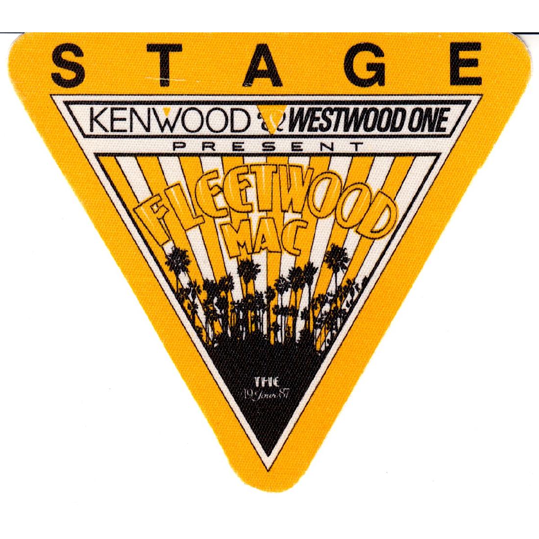 Fleetwood Mac - 1987 Backstage Pass: FLEETWOOD MAC (British-American Rock Band) Authentic 1987 Fleetwood Mac 'Tango Tour' Stage Backstage Pass. Manufactured by OTTO. Includes COA. Dimensions: 4.25 inches by 3.75 inches