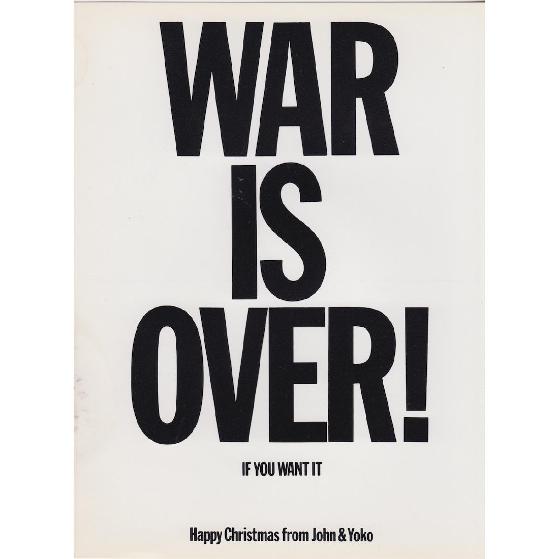 John Lennon & Yoko Ono - War Is Over! - 1970 Protest: JOHN LENNON (1940-1980 English Musician, Singer and Songwriter) Original & Vintage John Lennon & Yoko Ono 'War is Over' Protest Postcard. The 'War is Over' campaign was originally conceived as a promo