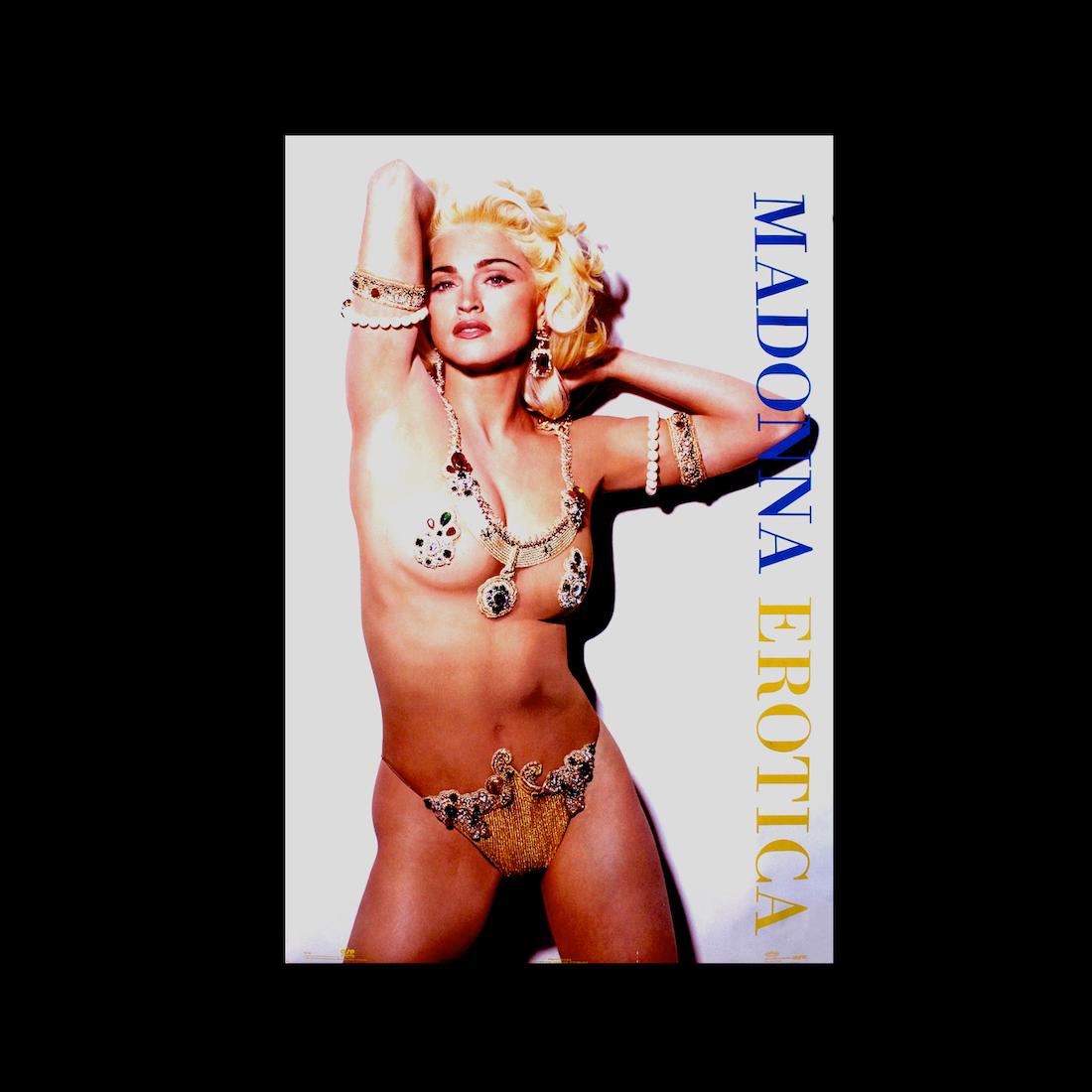 Madonna - 1992 Erotica Promotional Poster: MADONNA (American Singer and Songwriter) Original & Vintage 1992 Madonna 'Erotica' Promotional Poster. First Printing. Includes COA. Dimensions: 23 inches by 35 inches