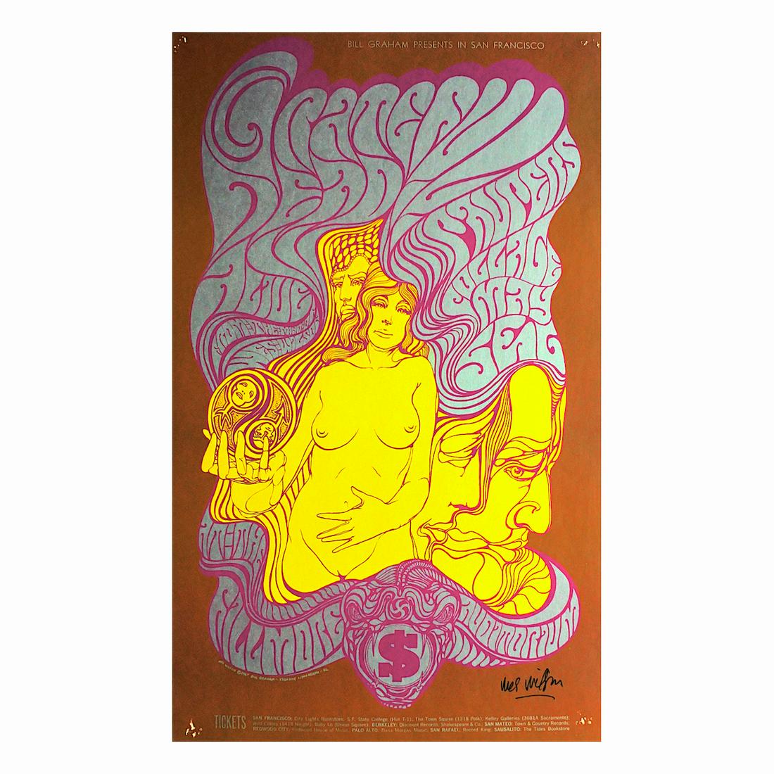 Grateful Dead - Wes Wilson - 1966 Signed Concert Poster: GRATEFUL DEAD (American Rock Band) Original & Vintage Bill Graham Presents Concert Poster featuring Grateful Dead and The Paupers. Hand-signed by the artist: Wes Wilson. This poster is #62-2 in The Bi