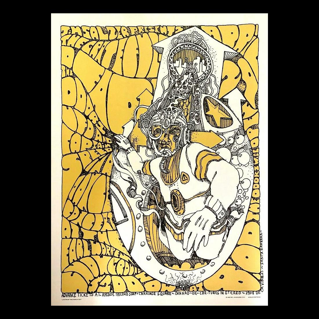 Grateful Dead - The Doors - 1967 Concert Poster: GRATEFUL DEAD (American Rock Band) THE DOORS (American Rock Band) Original & Vintage Jim Salzer Presents Concert Poster featuring Grateful Dead, The Doors, Captain Speed and UFO. Venue: Earl Warren Sh