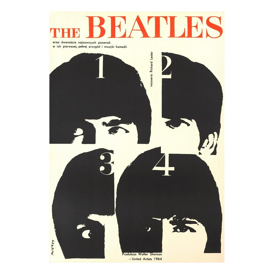 The Beatles - Help - 1964 Polish Concert Poster: THE BEATLES (English Rock Band) Original & Vintage 1964 Beatles (Polish) Concert Poster. Artist: Waldemar Swierzy. Includes COA. Dimensions: 23 7/8 inches by 33 inches