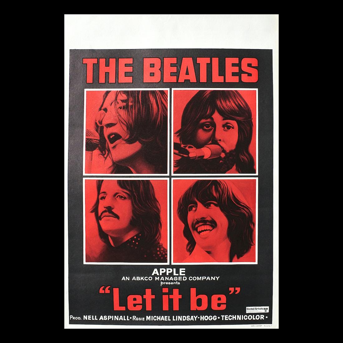 The Beatles - Let It Be - 1970 Belgian Movie Poster: THE BEATLES (English Rock Band) Original & Vintage 1970 Beatles (Belgian) Theatrical Movie Poster for 'Let It Be'. 1970 First Release. Includes COA. Dimensions: 14 inches by 21 inches