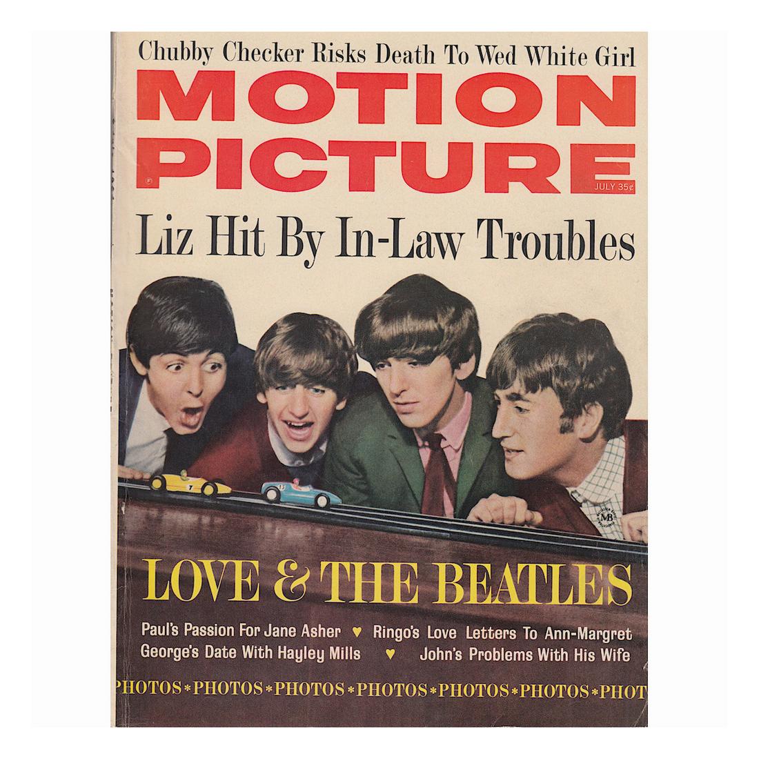 The Beatles - 1964 Motion Picture Magazine: THE BEATLES (English Rock Band) Original & Vintage Motion Picture Magazine featuring The Beatles. Dated: July 1964. First Printing. Includes COA. Dimensions: 8.5 inches by 11 inches