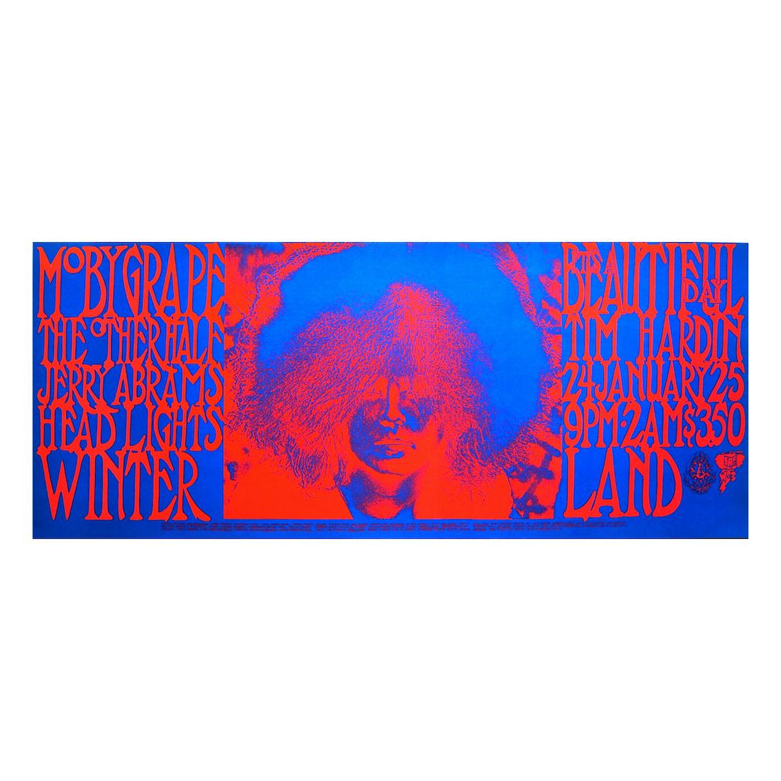 Moby Grape - 1969 Winterland Concert Poster: MOBY GRAPE (American Psychedelic Rock Band) Original & Vintage Family Dog Presents Concert Poster featuring Electric Flag, It's a Beautiful Day and The Other Half. This poster is #003-1 in The Family