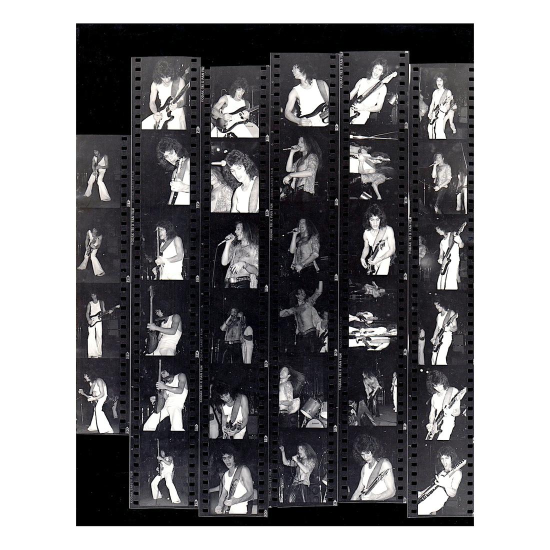 Van Halen - 1977 Whiskey-A-Go-Go Photo Contact Sheet: VAN HALEN (American Hard Rock Band) An original contact sheet from Van Halen's January 14, 1977 performance at the Los Angeles Whiskey-­A-GO-­GO. Photographer: Marvin Rinning. Includes COA. Dimensio