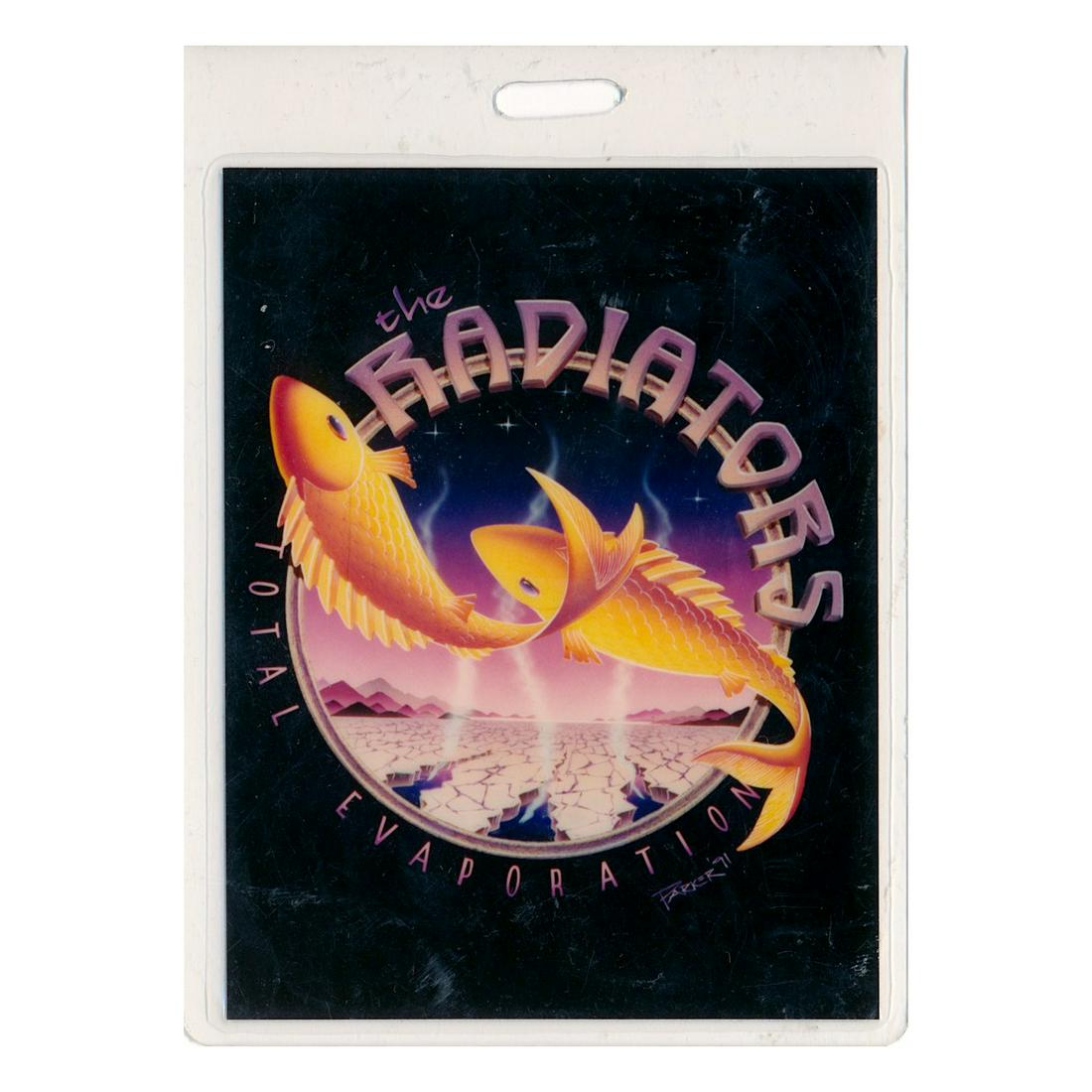 The Radiators - 1991 Laminated Backstage Pass + Ticket: THE RADIATORS (American Rock Band) Authentic 1991 The Radiators 'Total Evaporation' Laminated Backstage Pass with ticket. Venue: The Ritz, New York, New York. Dated: April 9, 1991. Includes COA. Dimen