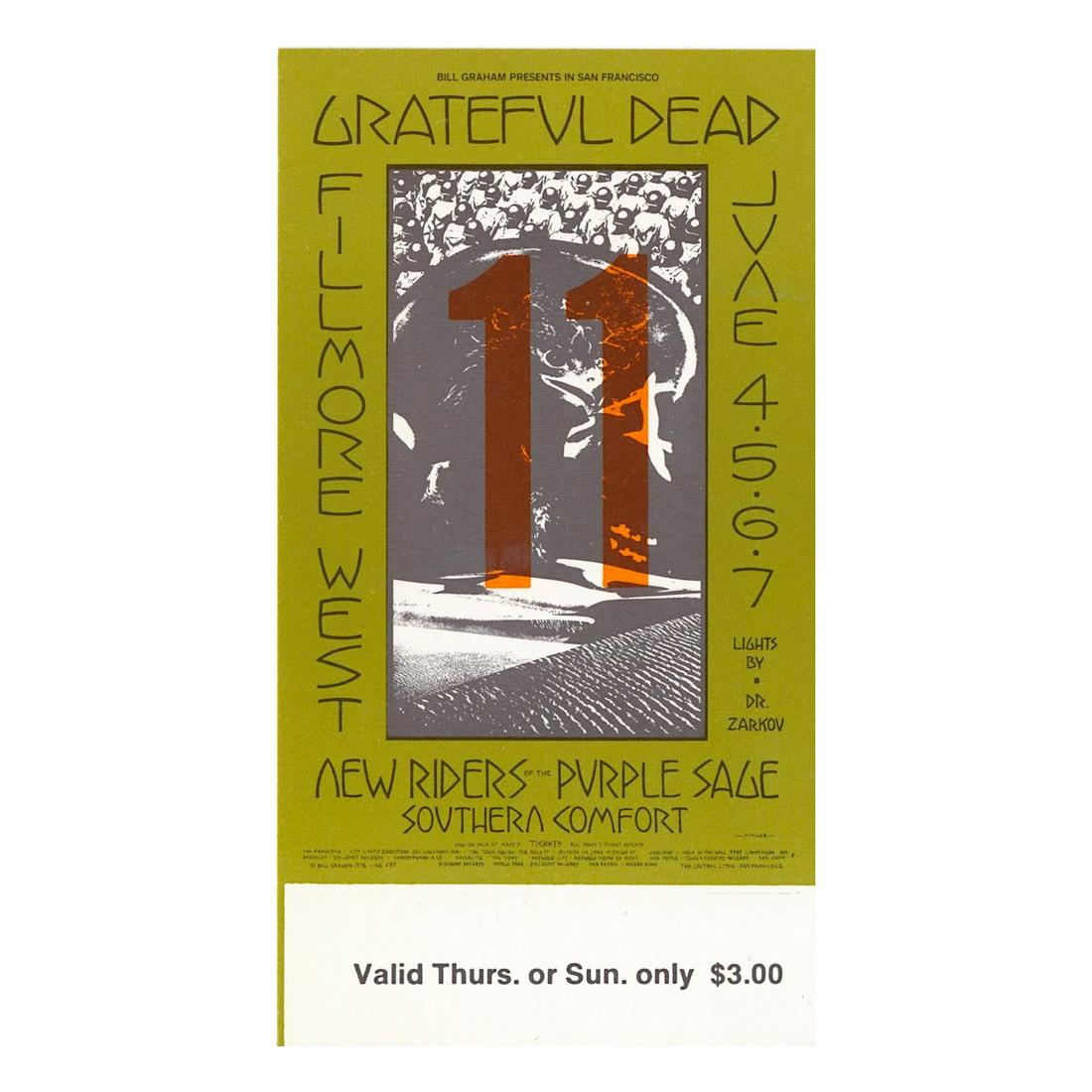 Grateful Dead - Fillmore - 1970 Vintage Concert Ticket (1 of 1)
