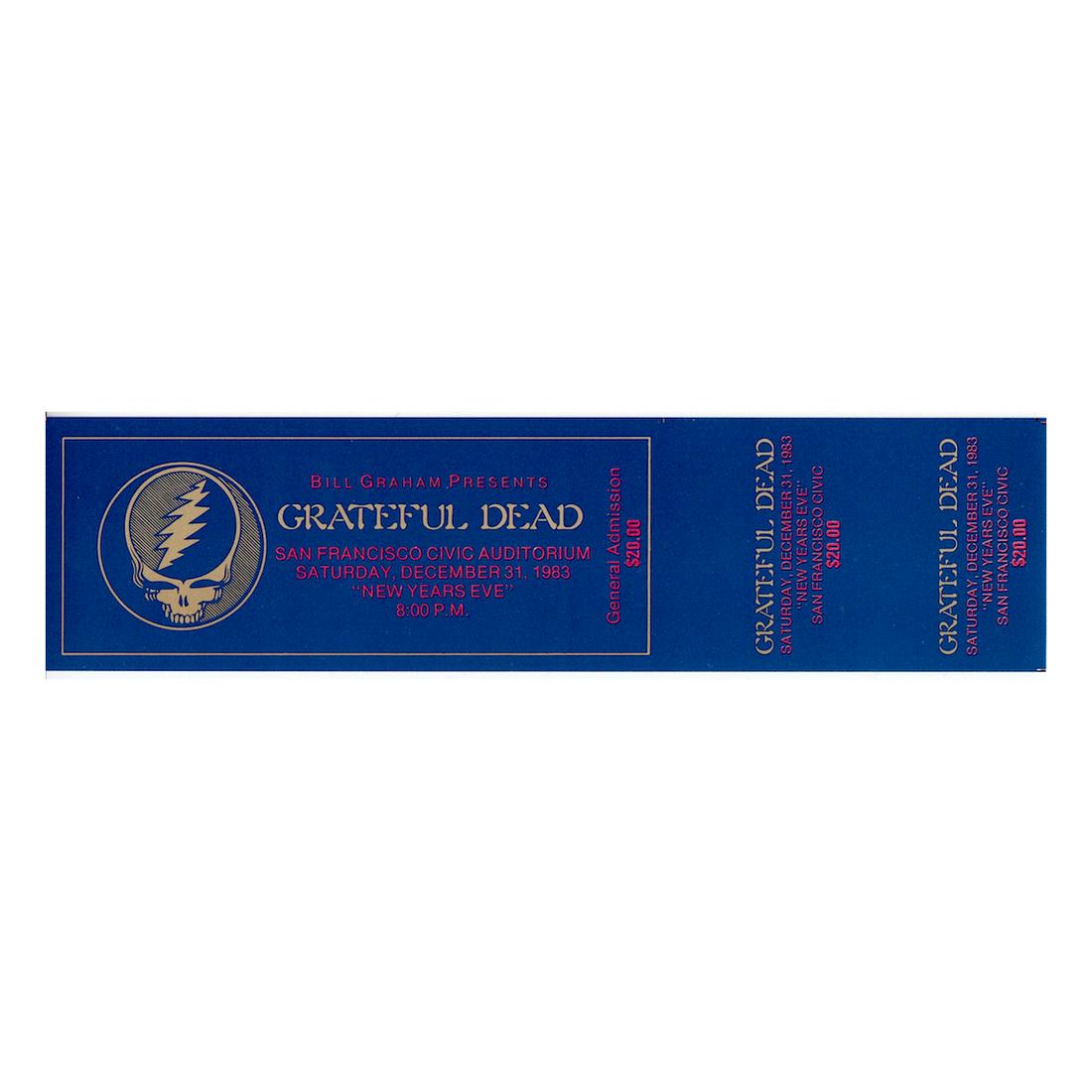 Grateful Dead - 1983 NYE Vintage Concert Ticket (1 of 1)