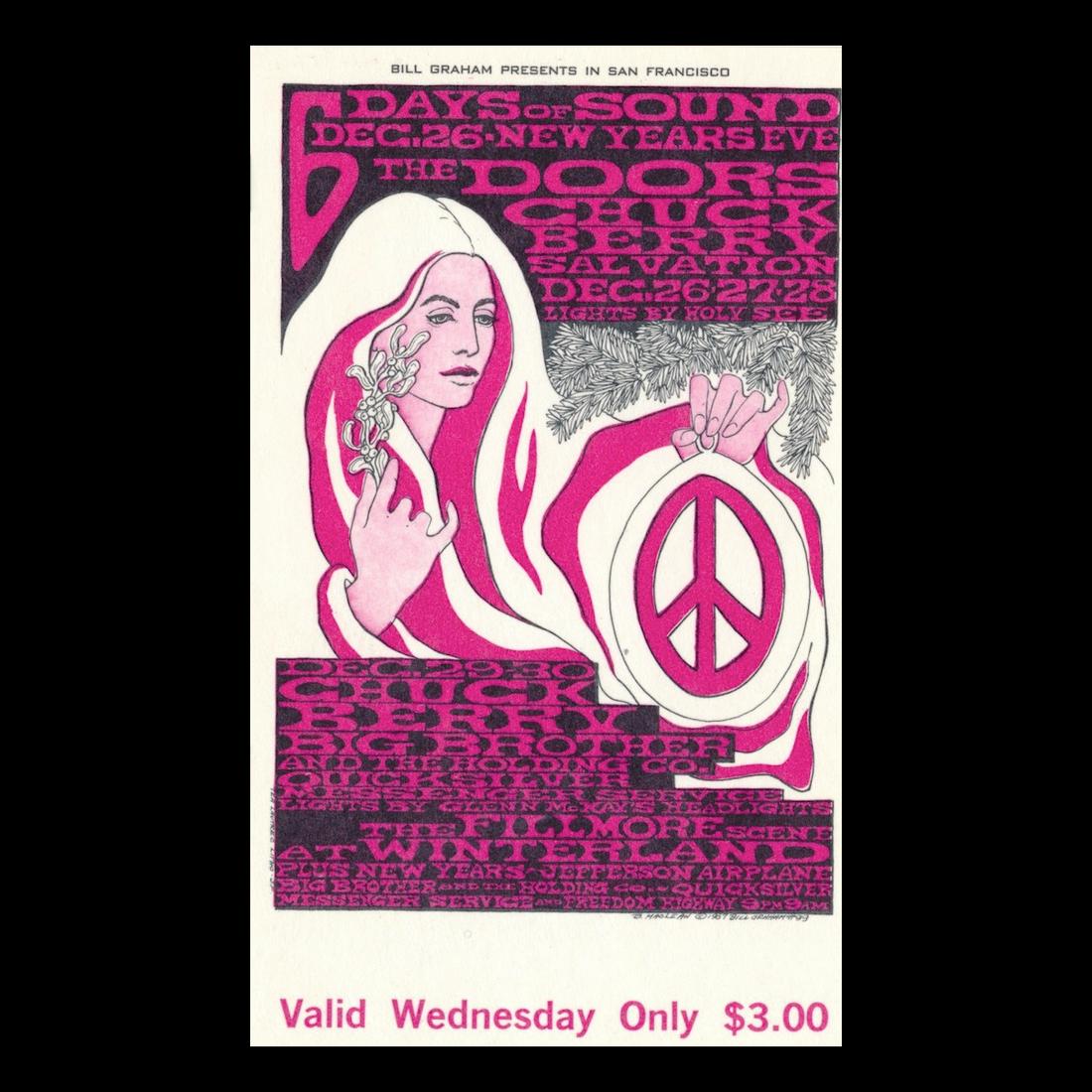 The Doors - Winterland - 1967 Vintage Concert Ticket (1 of 1)