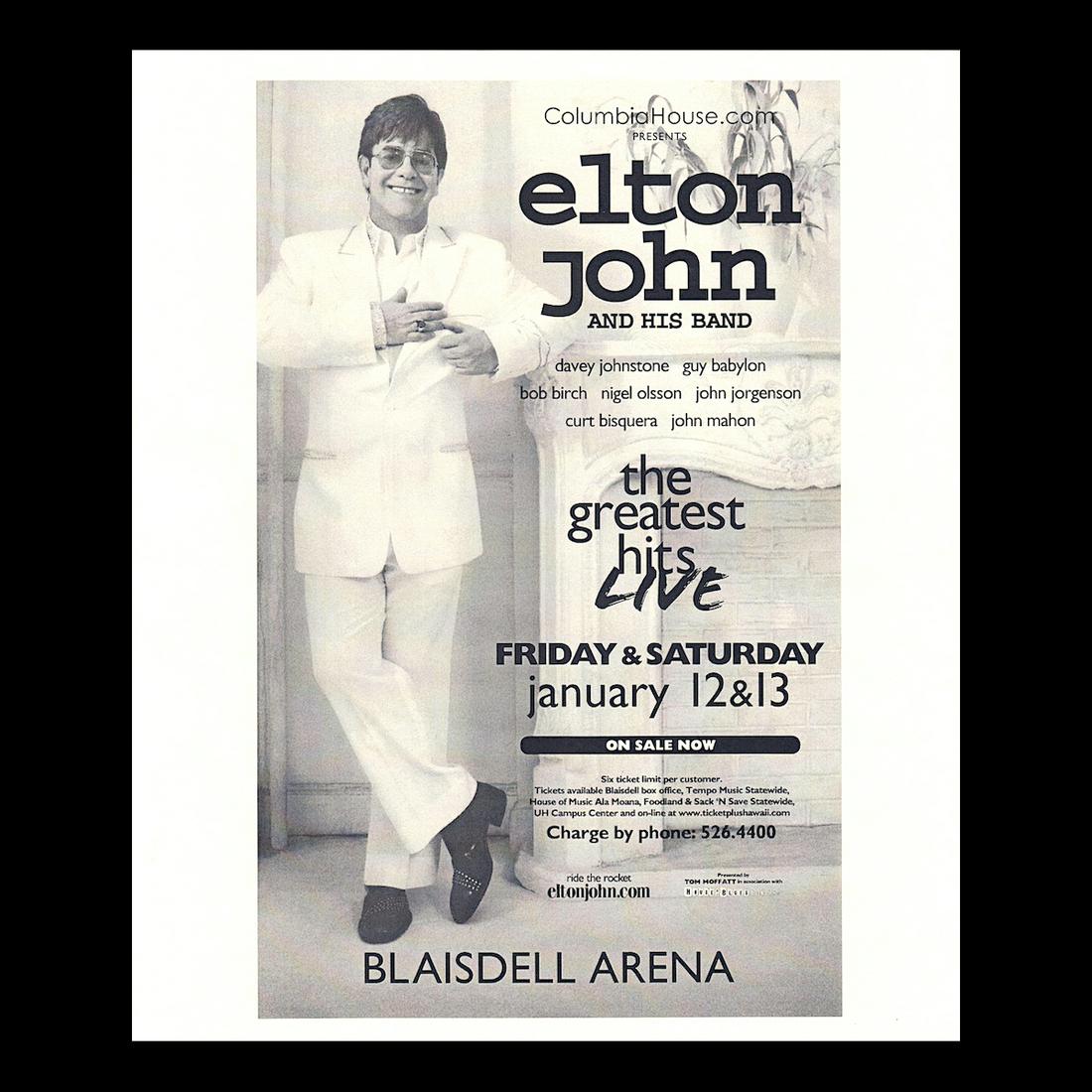 Elton John - 2001 Concert Handbill (1 of 1)