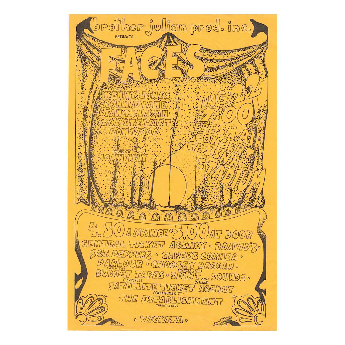 Faces - Rod Stewart - 1972 Concert Handbill (1 of 1)