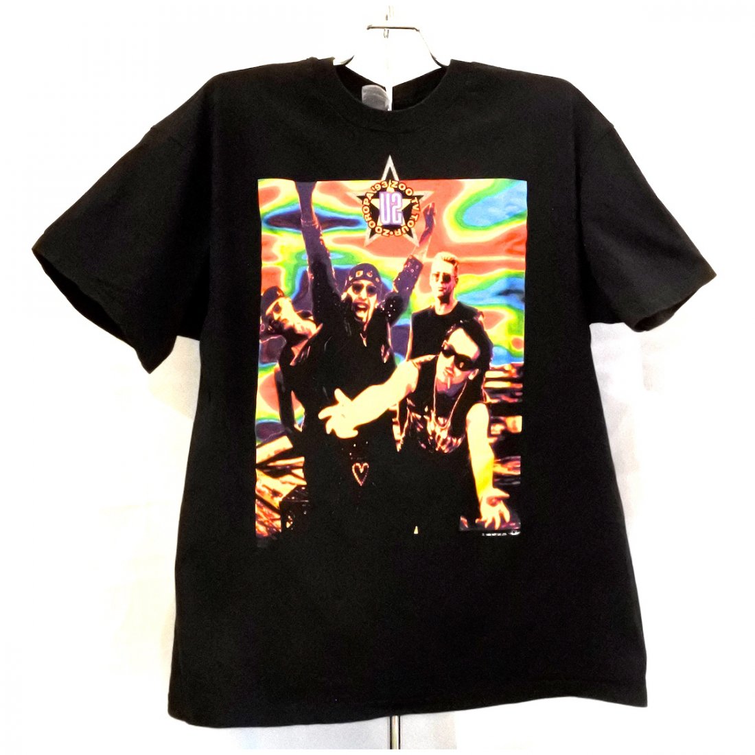 U2 - Zooropa - 1993 Vintage Concert T-Shirt: U2 (Irish Rock Band) Original & Vintage 1993 U2 ' Zooropa Tour' Concert T-Shirt. Venue: Wembley Stadium, London, England. Dated: August 11, 1993. Includes COA. Size: XL