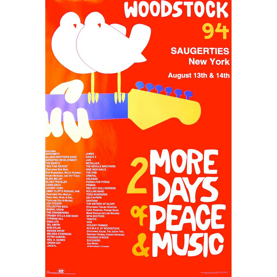 Woodstock Music Festival 1994 Concert Poster