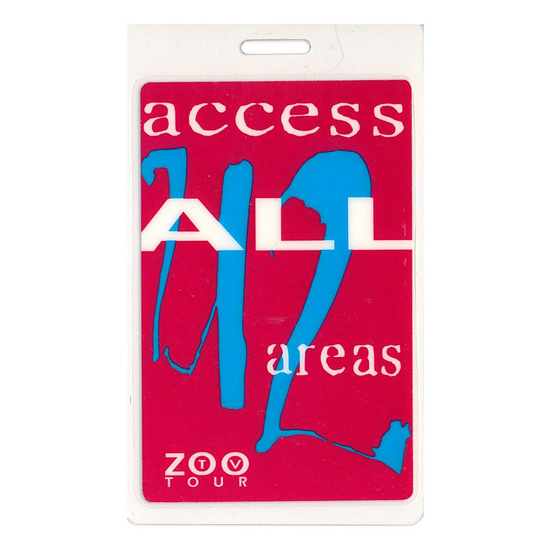 U2 - 1992 - Zoo TV Tour - Laminated Backstage Pass (1 of 1)