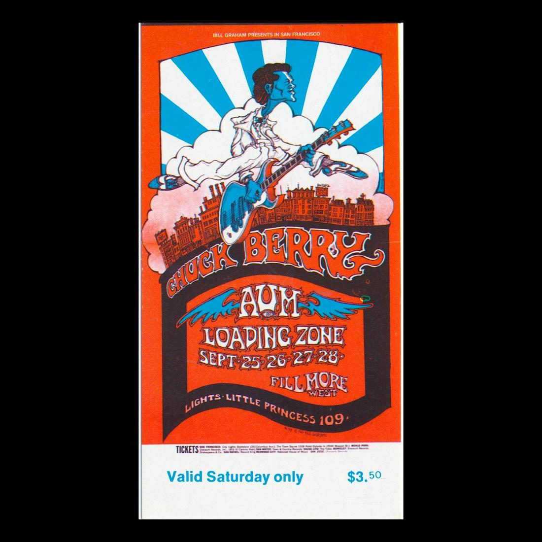 Chuck Berry - 1969 Vintage Concert Ticket (1 of 1)