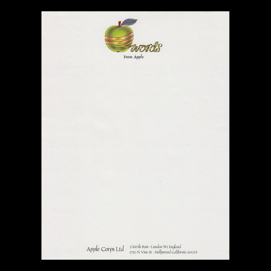 The Beatles - Apple Words - Letterhead Stationary (1 of 1)