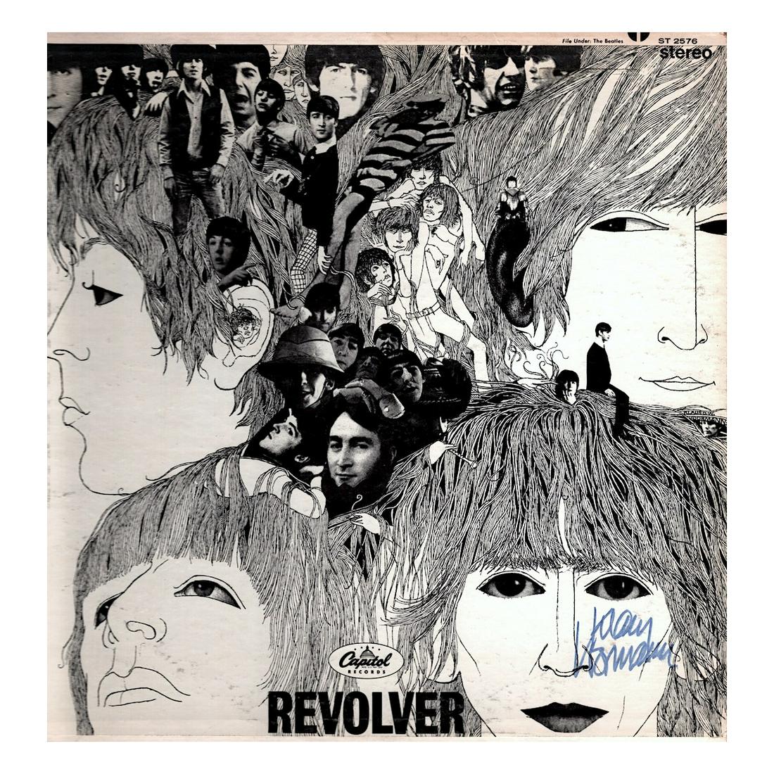 The Beatles - Klaus Voormann - Signed Revolver LP: KLAUS VOORMANN (German Artist, Musician, and Record Producer) Authentic Klaus Voormann autographed 'Revolver' album, which won him a Grammy for best album cover. Hand-signed by Klaus Voormann in blue 