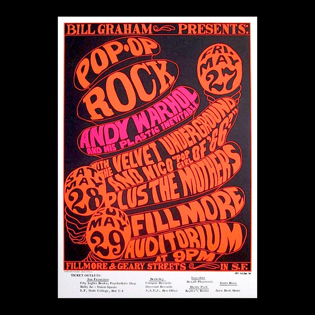 Andy Warhol - 1966 Fillmore Concert Handbill (1 of 1)