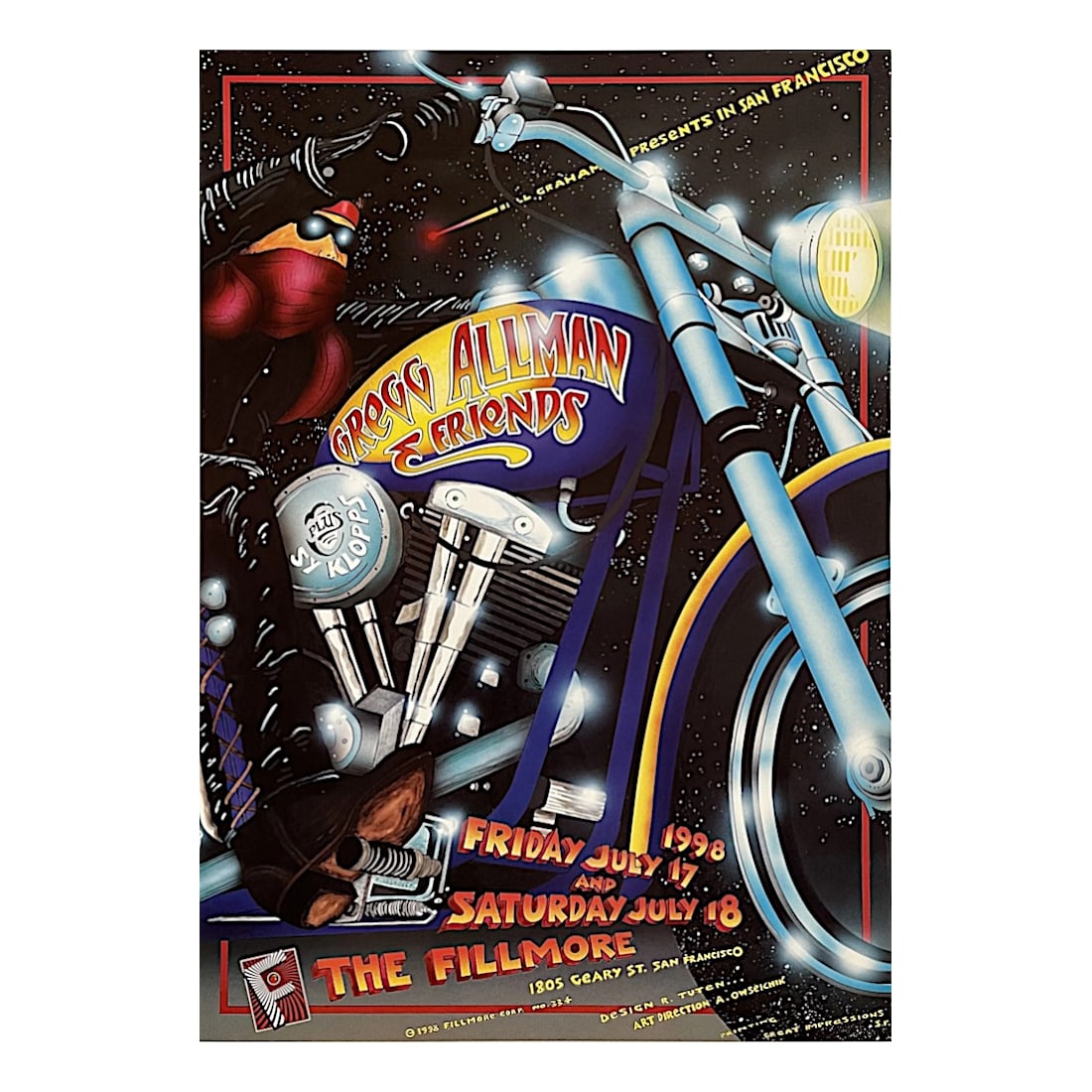 Gregg Allman & Friends - 1998 Fillmore Concert Poster (1 of 1)