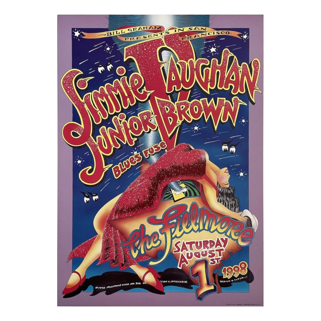 Jimmie Vaughan - 1998 Fillmore Concert Poster (1 of 1)