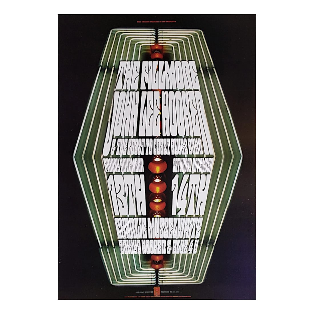 John Lee Hooker- 1998 Fillmore Concert Poster (1 of 1)