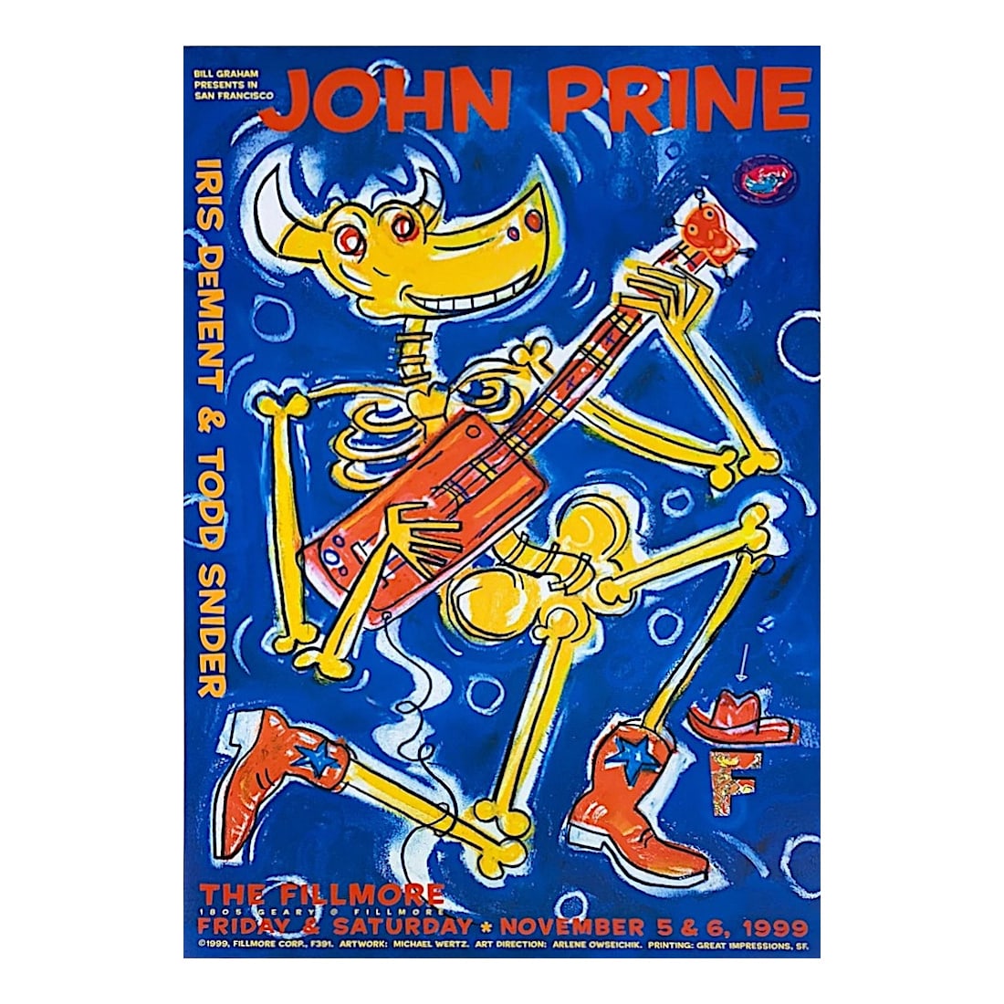 John Prine - 1999 Fillmore Concert Poster (1 of 1)