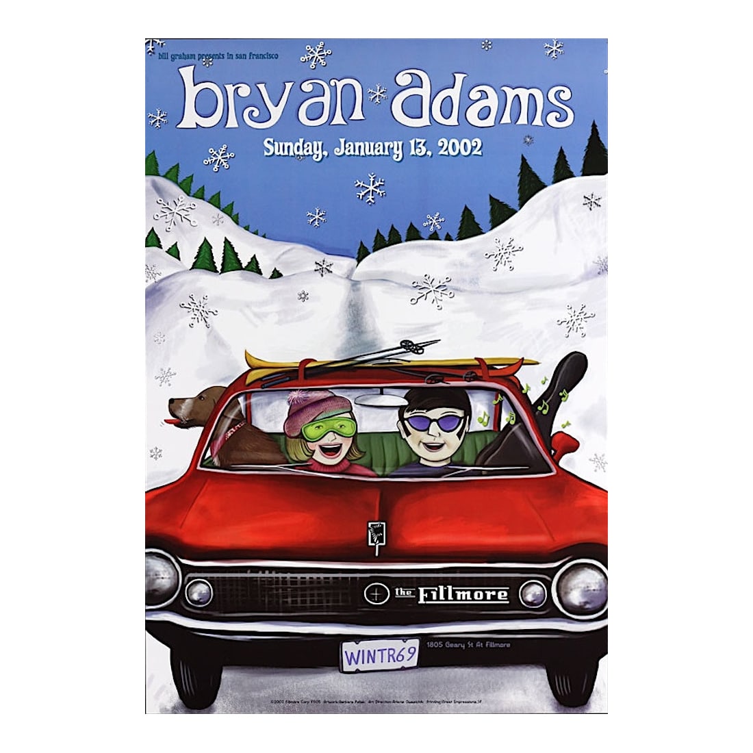 Bryan Adams - 2002 Fillmore Concert Poster (1 of 1)