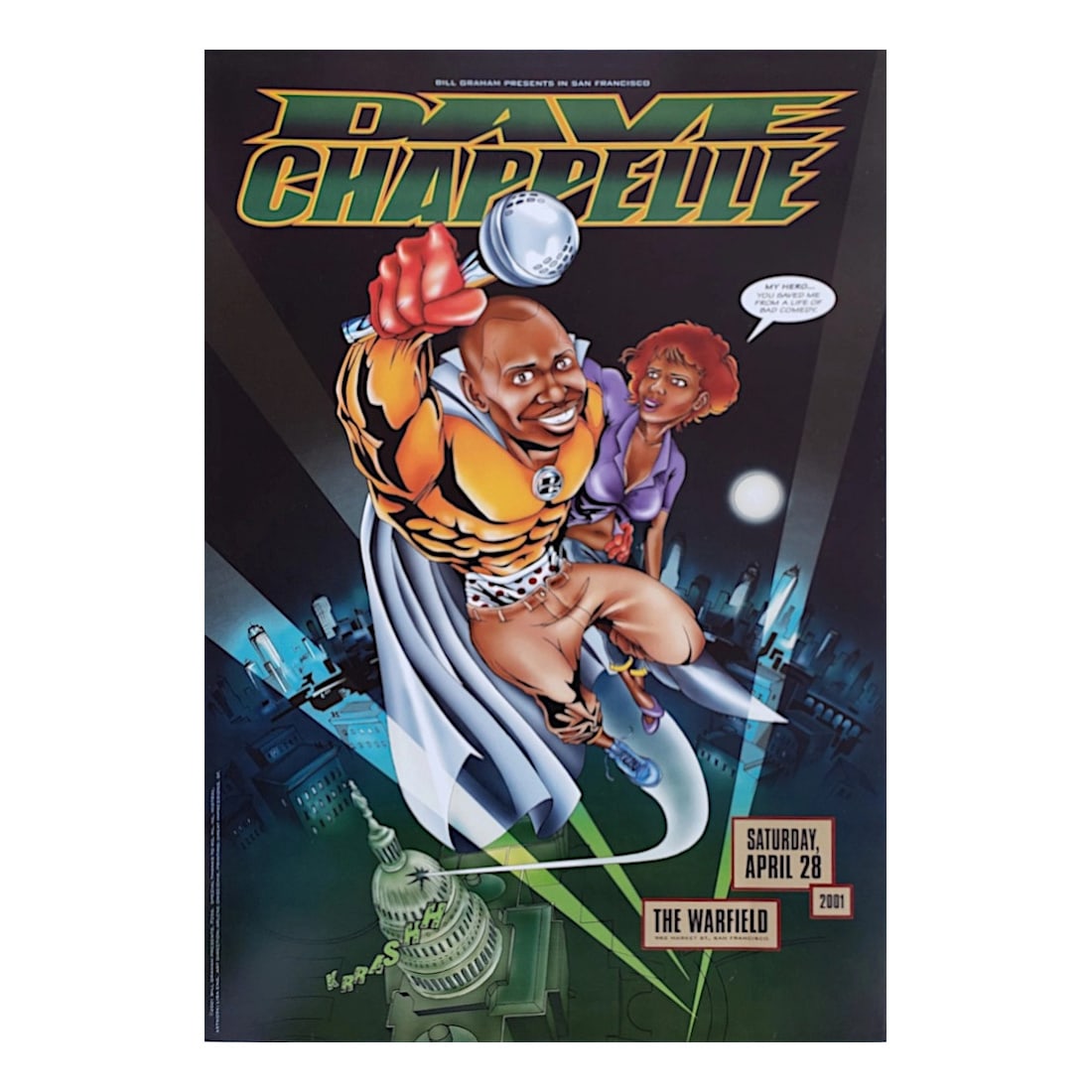 Dave Chappelle - 2001 Warfield Poster (1 of 1)