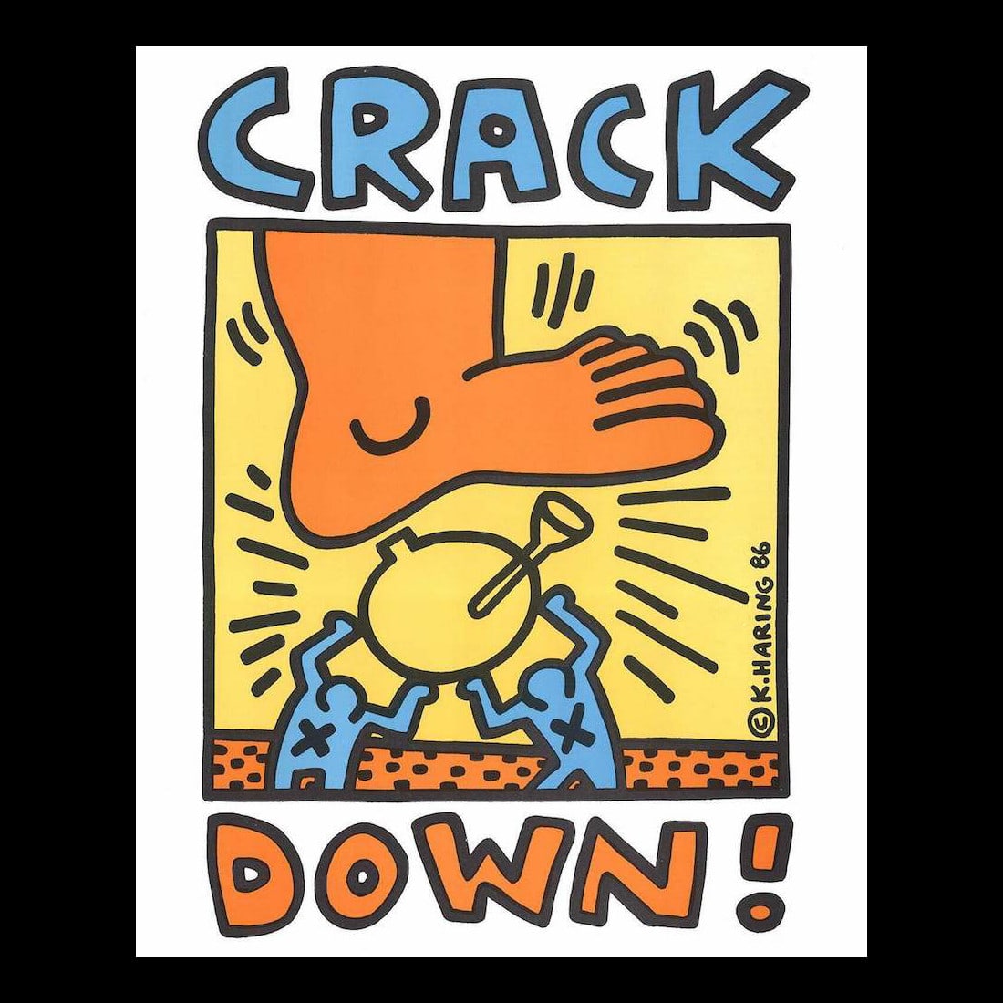 Crack Down - CSN - Keith Haring - 1986 Concert Poster (1 of 1)