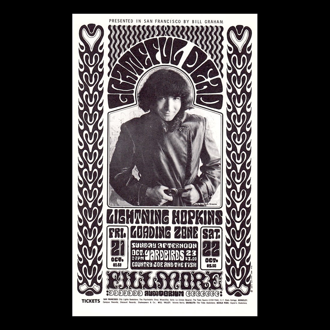 Grateful Dead - The Yardbirds - 1966 Concert Handbill (1 of 1)
